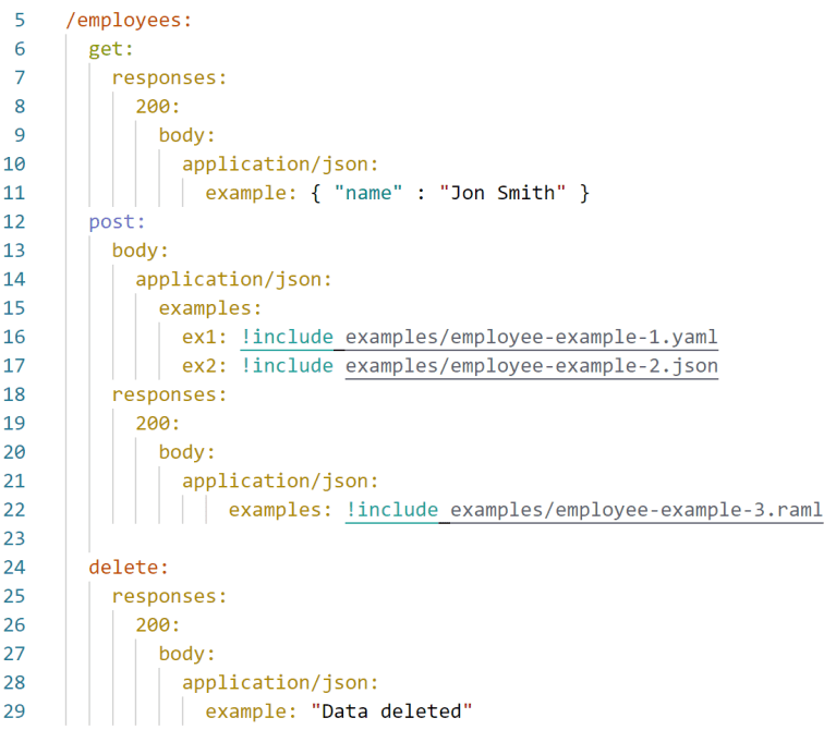 RAML: Four ways to define examples – Read Learn Code