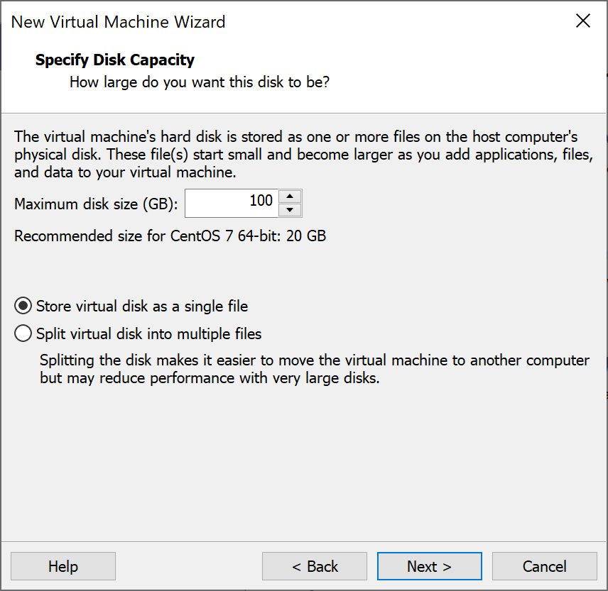 Specify Disk Capacity